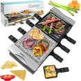 thumbnail image 1 of CucinaPro Electric Cheese Raclette Table Grill w Nonstick Grilling Plate & Cooking Stone - Deluxe 8 Person Tabletop Cooker w Hotplate, 1 of 5