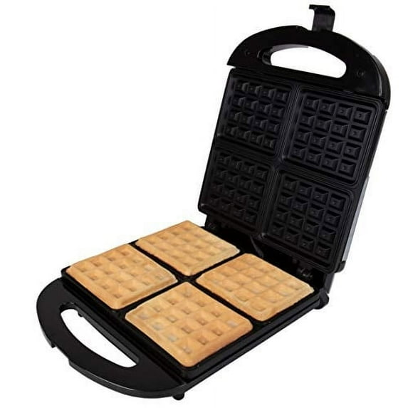 CucinaPro Four Slice Waffle Maker - 4 Square Non-Stick Stainless Steel Waffler Griddle Iron with Browning Control