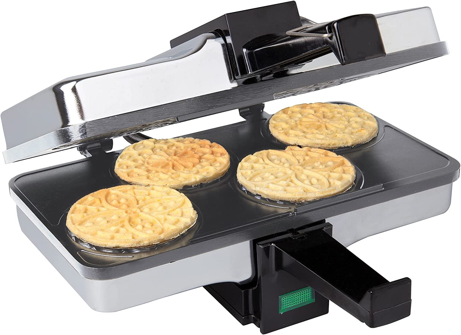 CucinaPro Piccolo 4-Slice Stainless Steel Pizzelle Waffle Maker 220-03 -  The Home Depot