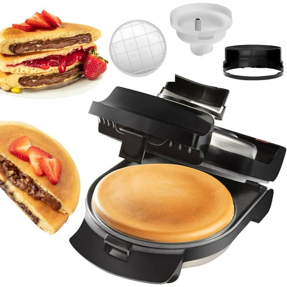 CucinaPro Stuffed Pancake Maker- Make a GIANT Stuffed Waffle or Pancake in Minutes- Add Fillings for Delicious Breakfast or Dessert Treat, Non Stick