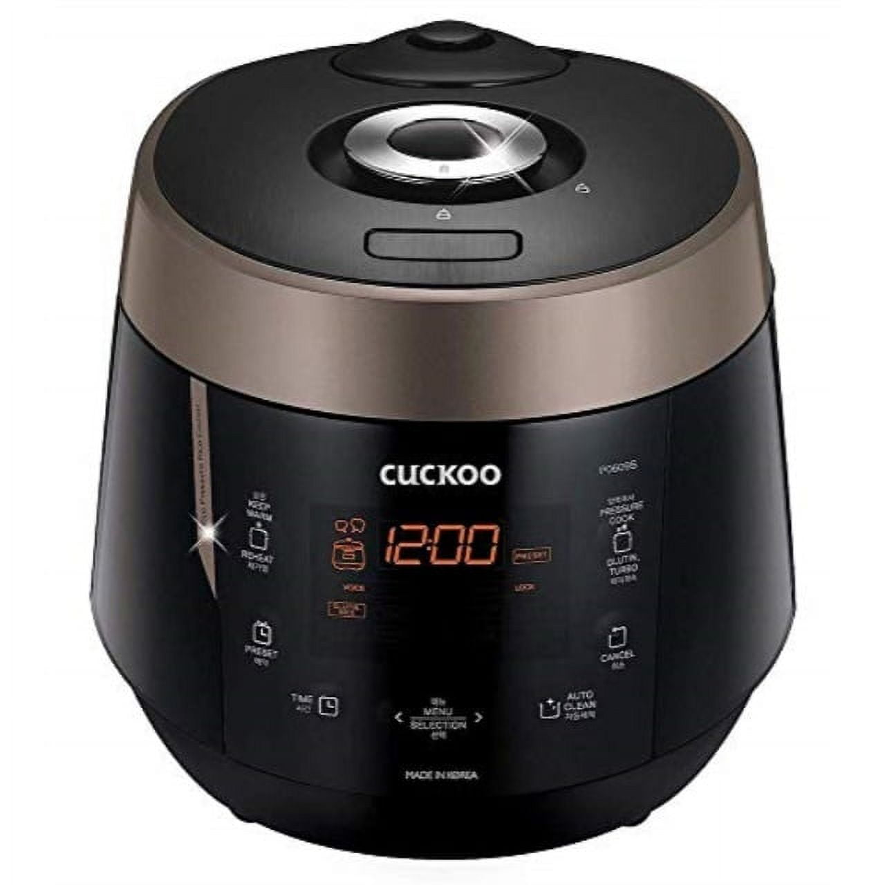 Cuckoo 6-Cup Black and Bronze Stainless Steel Electric Rice Cooker