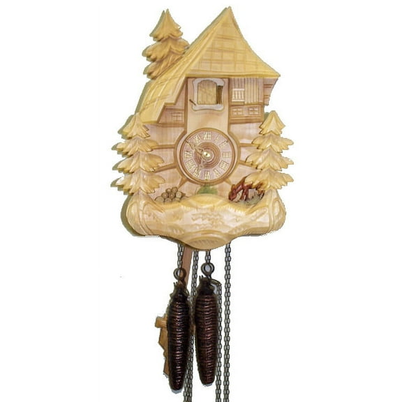 Cuckoo Clock Black Forest House, Deer, Bench