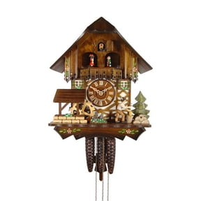 Cuckoo Clock Black Forest House, Mill Wheel, Lumberjack 4.0304.10.C