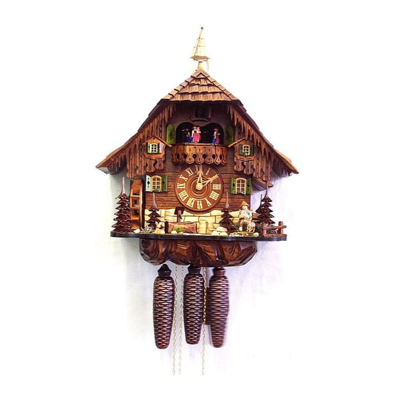 Cuckoo Clock Black Forest House, Mill Wheel