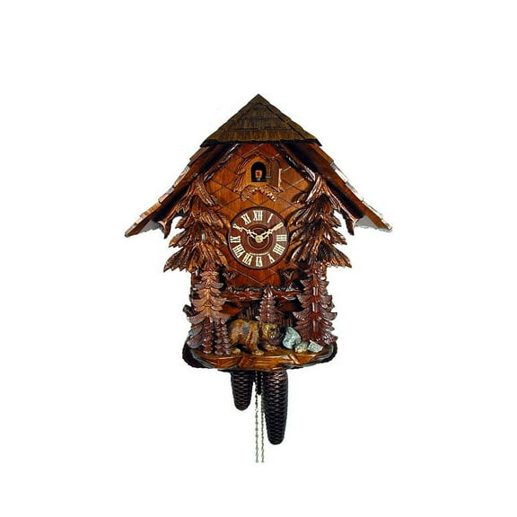 Cuckoo Clock Black Forest House, Trees, Bear