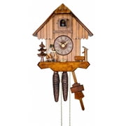 Cuckoo Clock Black Forest house with moving wood chopper