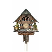 Cuckoo Clock Black Forest house with moving wood sawer and mill wheel KA 3702
