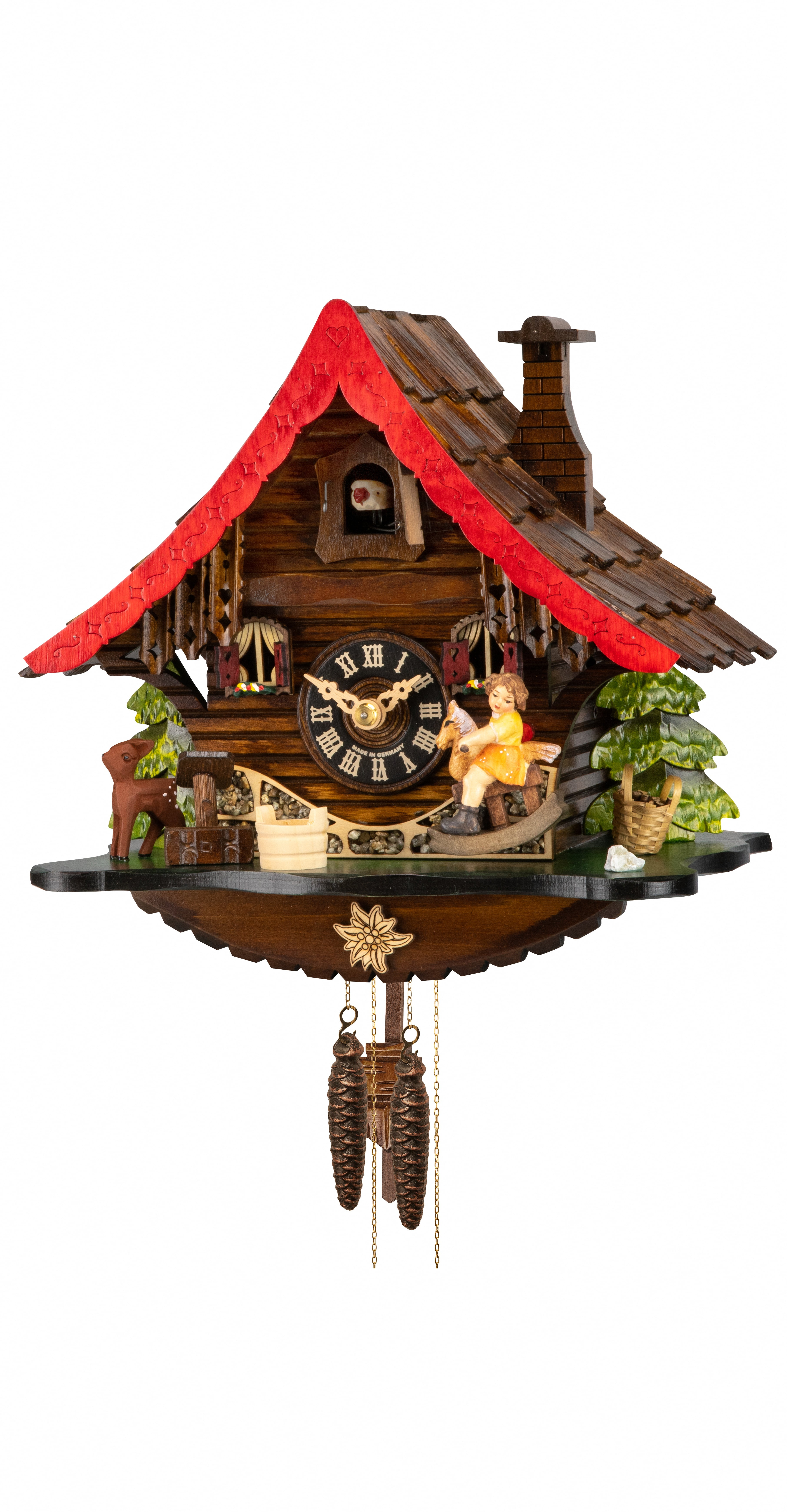 Cuckoo Clock Black forest house,moving seesaw