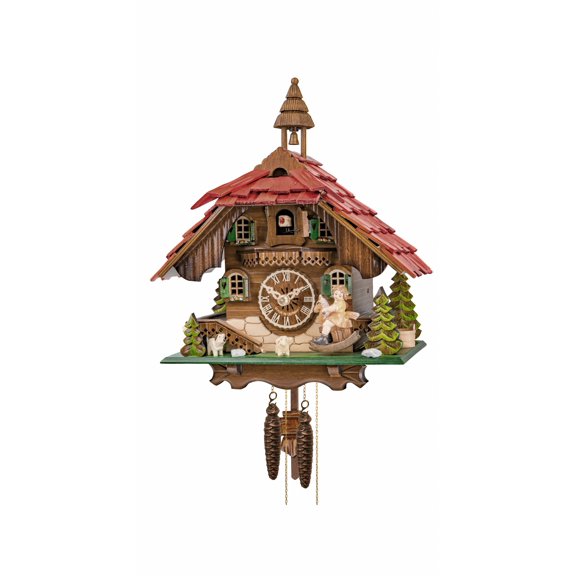 Cuckoo Clock Black forest house,moving seesaw