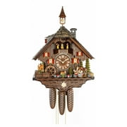 Cuckoo Clock Black forest house, turning mill-wheel