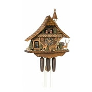 Cuckoo Clock Black forest house, turning mill-wheel