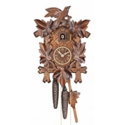 Cuckoo Clock Five leaves with bird, 1 day running time, walnut