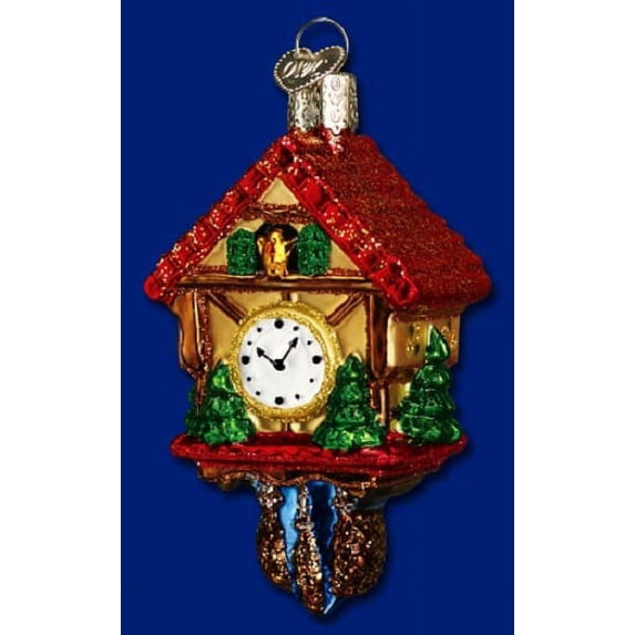 3.25In Cuckoo Clock, Glass, Ornament Christmas German 32033