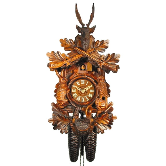 Cuckoo Clock Hunting Clock, sitting Animals