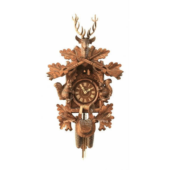 Cuckoo Clock Hunting Clock, sitting Animals
