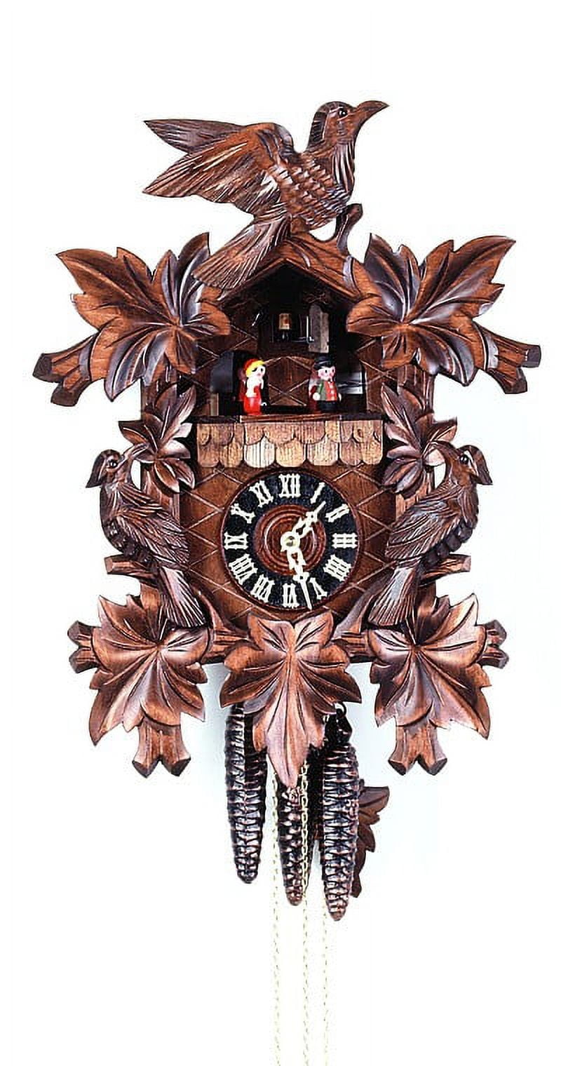 ISDD Cuckoo Clock 7 Leaves, 2 Birds, Head of a Deer KA 1613 HK