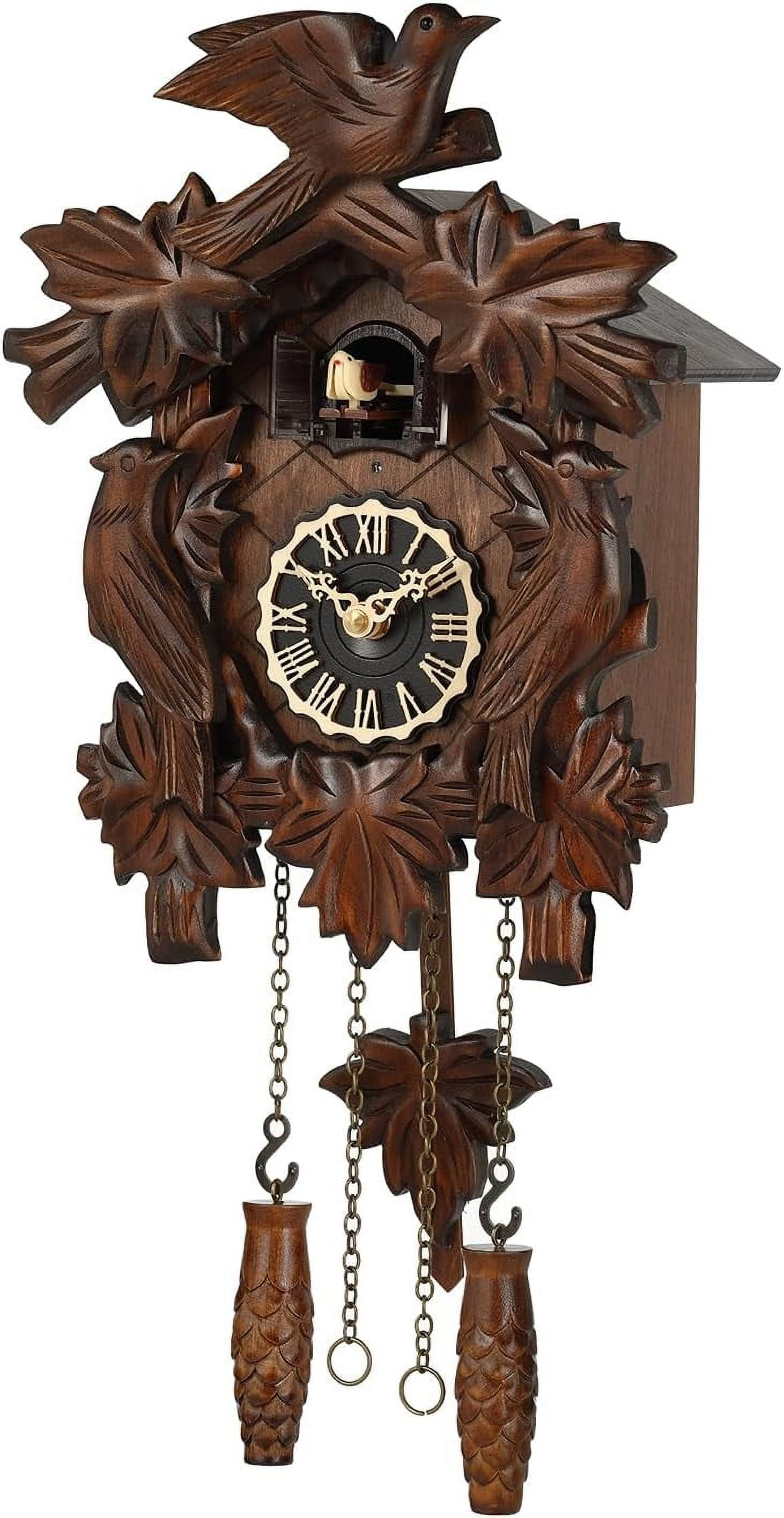 Rustic Brown Wood Analog Cuckoo Wall Clock