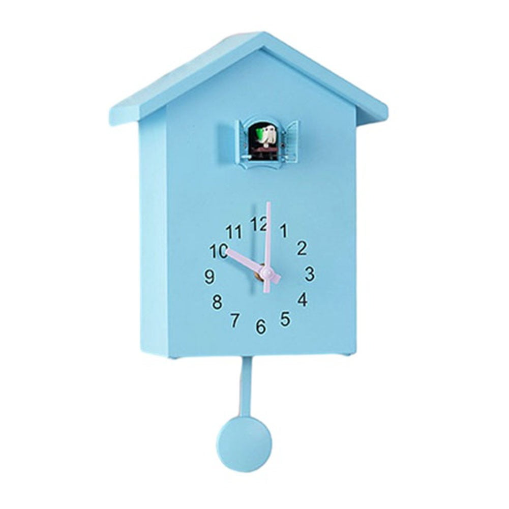 Blue ABS Battery Powered Modern Cuckoo Wall Clock