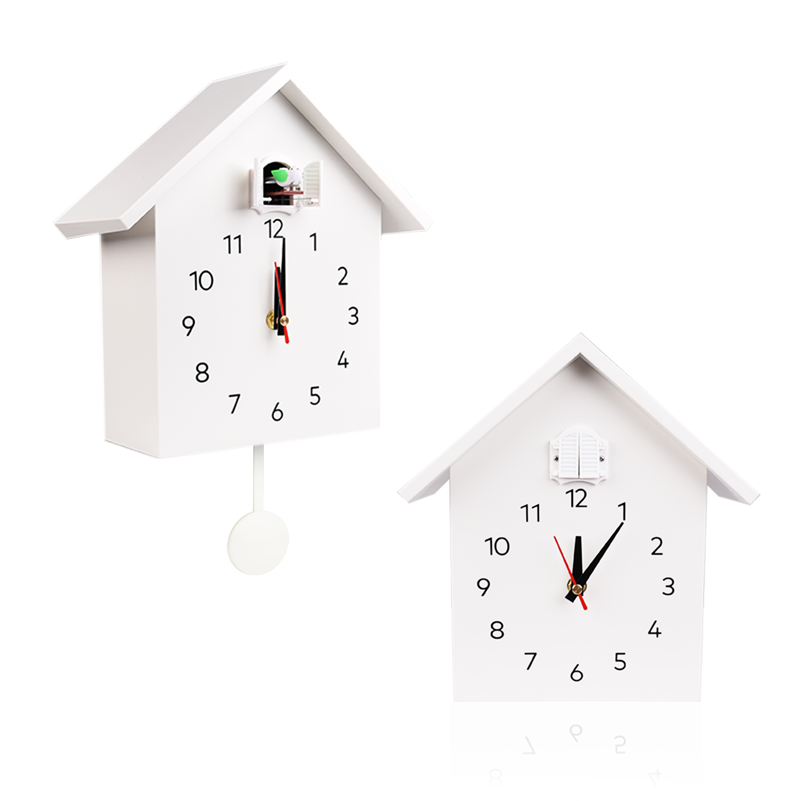 Horloge Murale Coucou Avec Son D'oiseau - Design Maison Forêt - Sonne De 6h à 23h - Piles AA Non Fournies