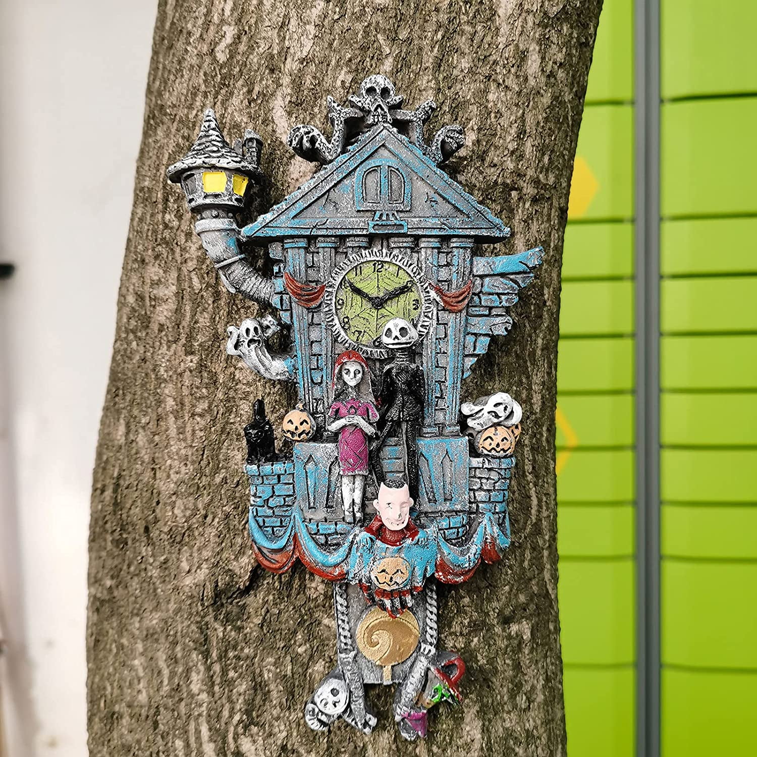 Cuckoo Retro Crafts Resin Pendulum Clock,Black Forest Horror Castle