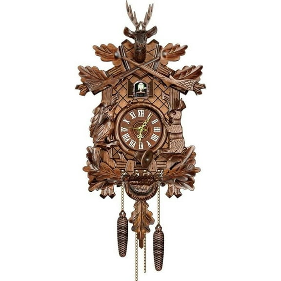 Cuckoo Wall Clock, German Traditional Black Forest Cuckoo Clock Style Cuckoo Clock for Living Room, Bedroom, Study, Office, Gifts for Family