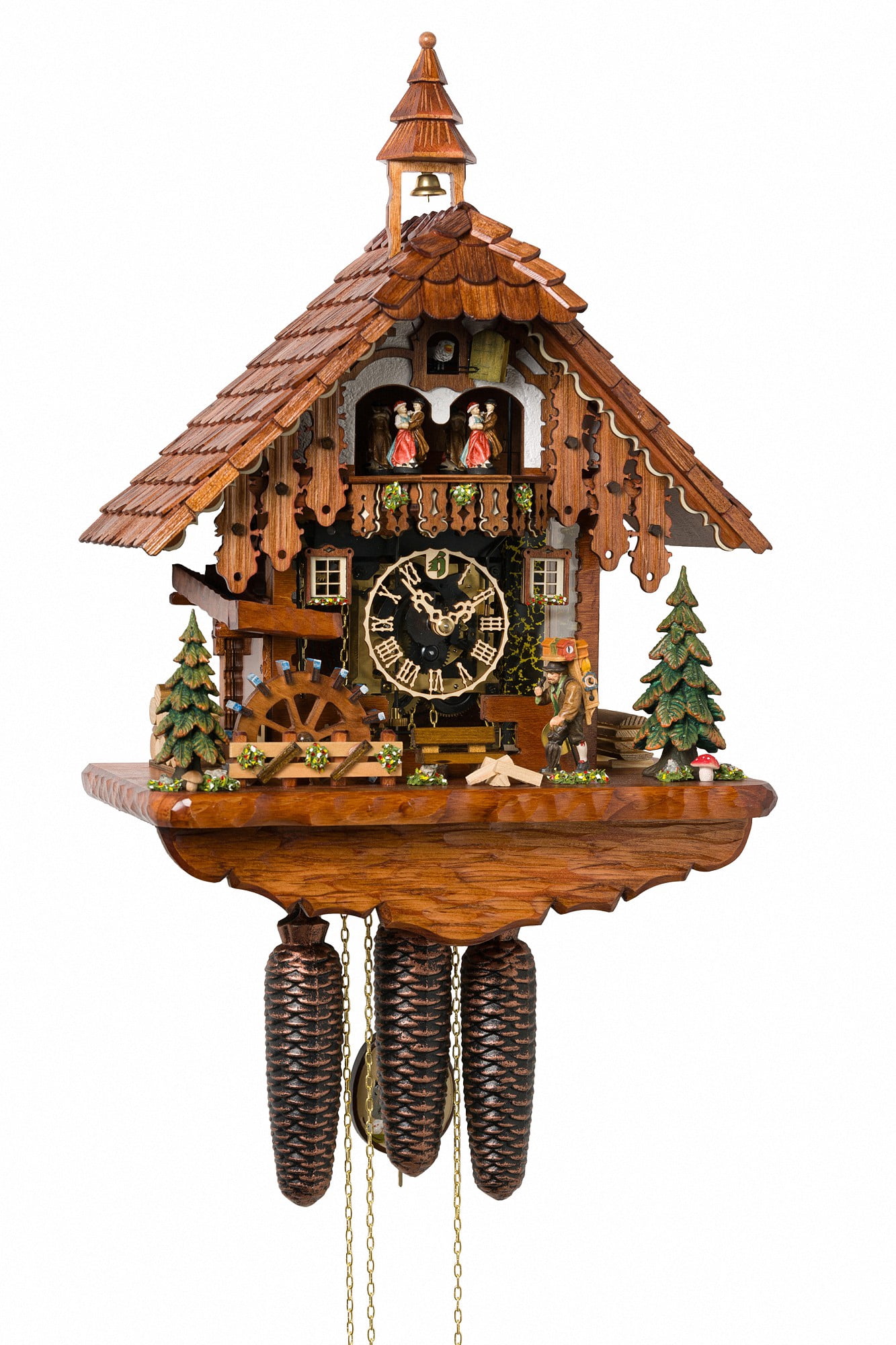 Sample Movable Clock Cuckoo clock Black Forest house with wooden case with plexiglass ...