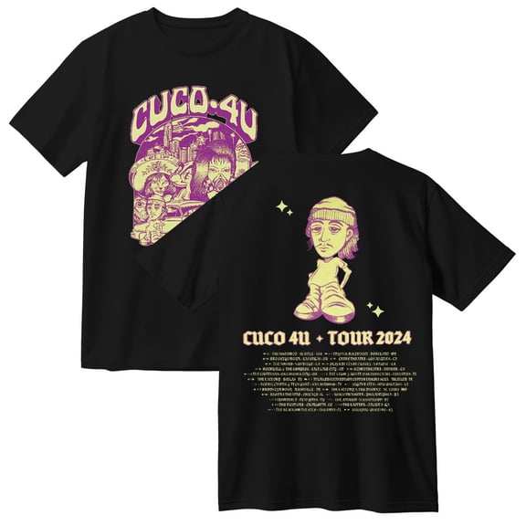 Cuco 4U Tour 2024 Cotton Tees Fashion Crewneck Hip Hop T-shirt Casual Short Sleeve