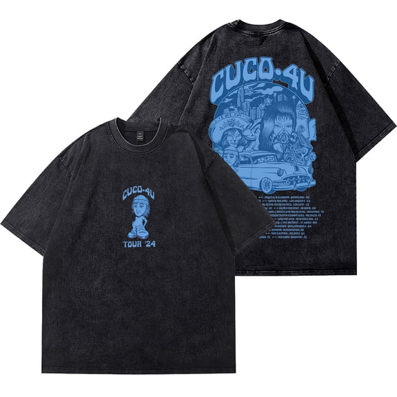 Cuco 4U Tour 2024 Merch Vintage Wash Tee Women Men Fashion Streetwear Short Sleeve Cotton T-Shirts
