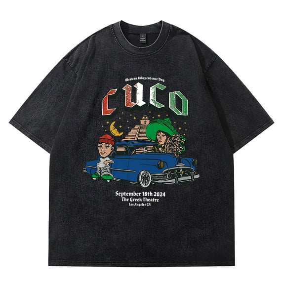 Cuco Logo Vintage Wash Tee 2024 4U Tour Merch Cotton T-Shirts Women Men Fashion Streetwear Short Sleeve
