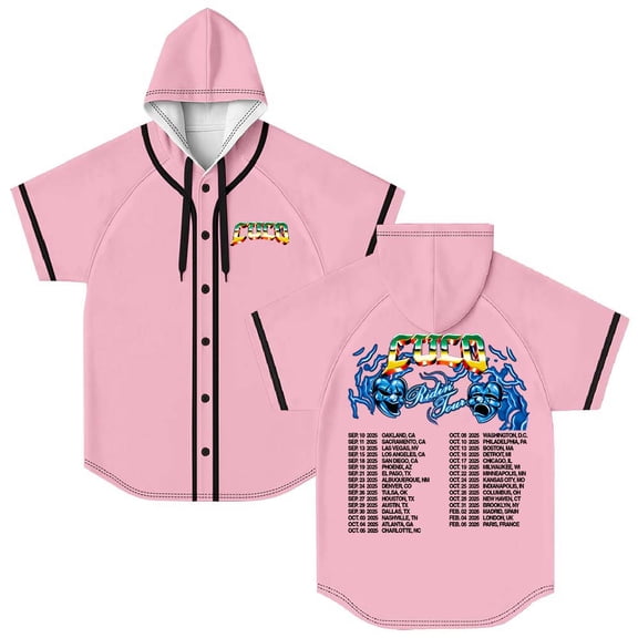 Cuco Ridin Tour 2025 Merch Hooded Baseball Jersey Short Sleeve Shirt Women Men Crewneck Casual Tee
