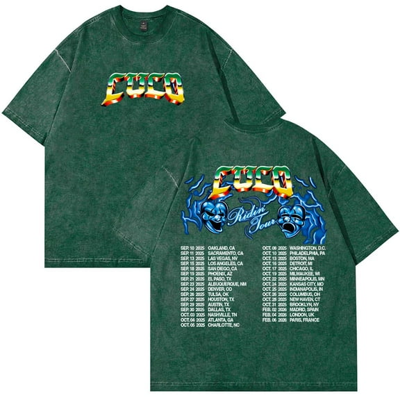 Cuco Ridin Tour 2025 Merch T-Shirt Cotton Wash Tee Women Men Short Sleeve Casual Crewneck Tee