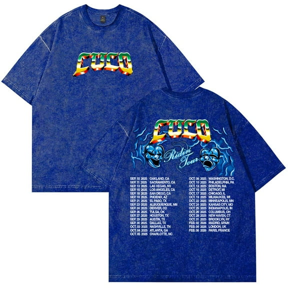 Cuco Ridin Tour 2025 Merch T-Shirt Cotton Wash Tee Women Men Short Sleeve Casual Crewneck Tee