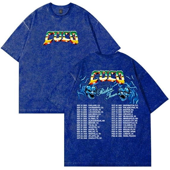 Cuco Ridin Tour 2025 Merch T-Shirt Cotton Wash Tee Women Men Short Sleeve Casual Crewneck Tee