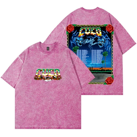 Cuco Ridin Tour 2025 Merch Vintage Wash T-Shirts Women Men Cotton Short Sleeve Tee