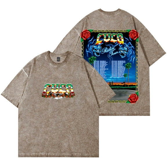 Cuco Ridin Tour 2025 Merch Vintage Wash T-Shirts Women Men Cotton Short Sleeve Tee