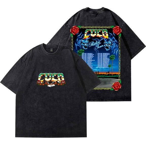 Cuco Ridin Tour 2025 Merch Vintage Wash T-Shirts Women Men Cotton Short Sleeve Tee