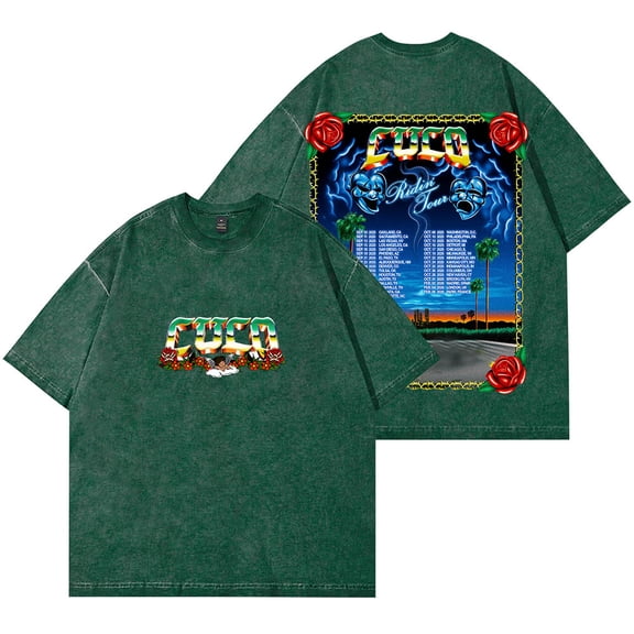 Cuco Ridin Tour 2025 Merch Vintage Wash T-Shirts Women Men Cotton Short Sleeve Tee