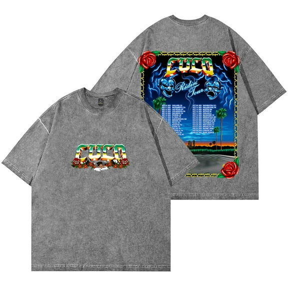 Cuco Ridin Tour 2025 Merch Vintage Wash T-Shirts Women Men Cotton Short Sleeve Tee