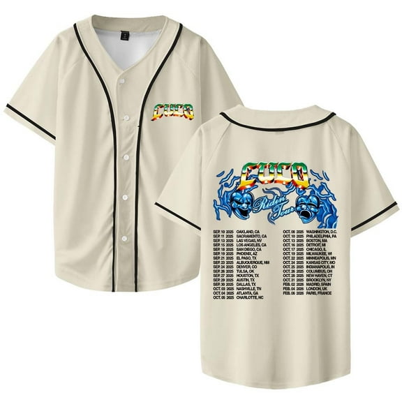 Cuco Tour 2025 Baseball Jersey V-neck Printed Fashion Women Men Casual Top Short Sleeves