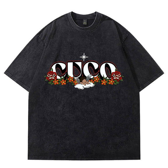 Cuco Valentines Cupid Wash T-Shirts Ridin Album Tour Merch Unisex Streetwear Cotton Short Sleeve Tee