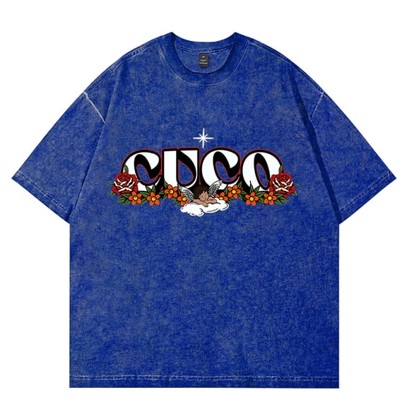 Cuco Valentines Cupid Wash T-Shirts Ridin Album Tour Merch Unisex Streetwear Cotton Short Sleeve Tee