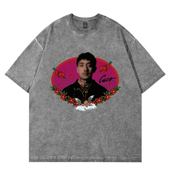 Cuco Valentines Vintage Wash T-Shirts Ridin Album Tour Merch Unisex Streetwear Cotton Short Sleeve