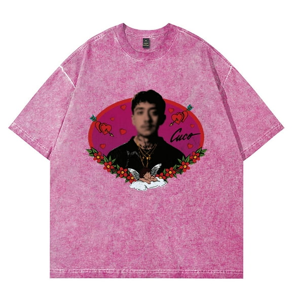 Cuco Valentines Vintage Wash T-Shirts Ridin Album Tour Merch Unisex Streetwear Cotton Short Sleeve