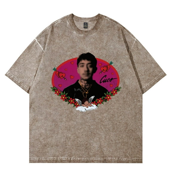 Cuco Valentines Vintage Wash T-Shirts Ridin Album Tour Merch Unisex Streetwear Cotton Short Sleeve