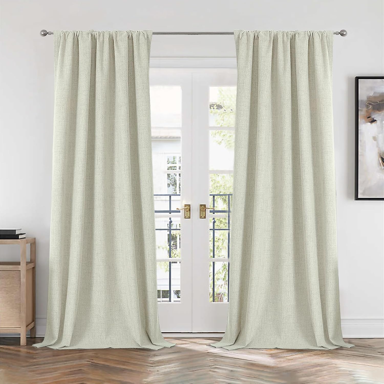 Cucraf 100% Blackout Back Tab and Rod Pocket Curtains 84 Inch Length 2 ...