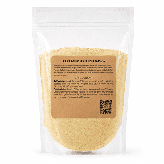 Cucumber Fertilizer 8-16-36 | Chelated Micronutrients | Hydroponics, Soil & Foliar Application - 2 Pounds