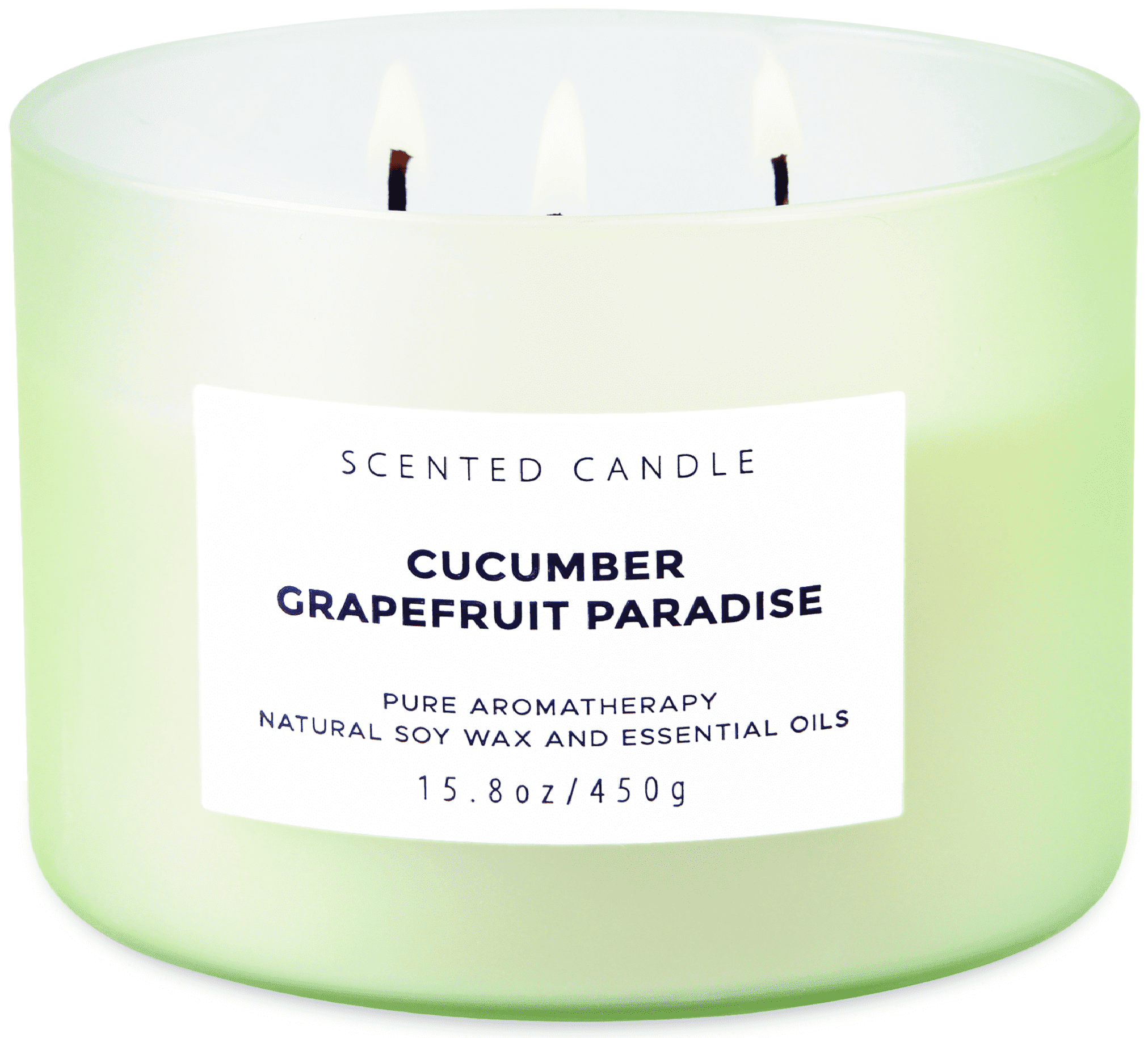 Cucumber Grapefruit Paradise 3-Wick Soy Candle – Fresh Citrus Aromatherapy Candle in Gift Box | 15.8 oz Clean Burning Scented Candle with Reusable Jar