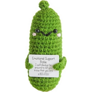 Handmade Emotional-Support Pickled Cucumber Gift,Crochet Emotional