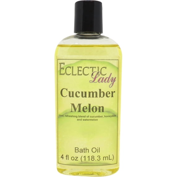 Cucumber Melon Bath Oil - Scented Body Oil - Relaxing & Moisturizing Bathing Oil - Fragrance Body Oil For Dry & Rough Sensitive Skin - 4 oz