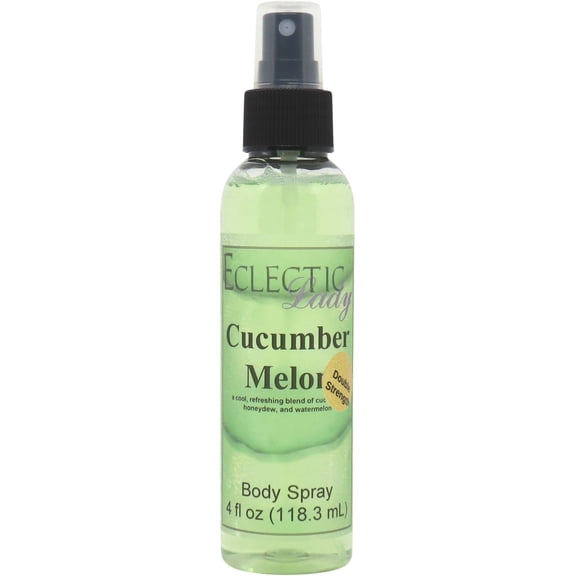 Cucumber Melon Body Spray, Eclectic Lady, Hydrating Mist, Unisex (Double Strength), 4 oz